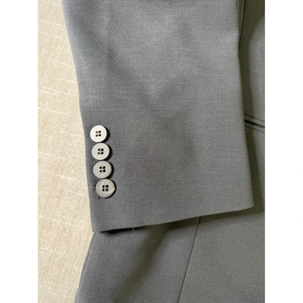 Donna Karan New York Vintage 80s Double Breasted Wool Blazer Made in Italy Black
